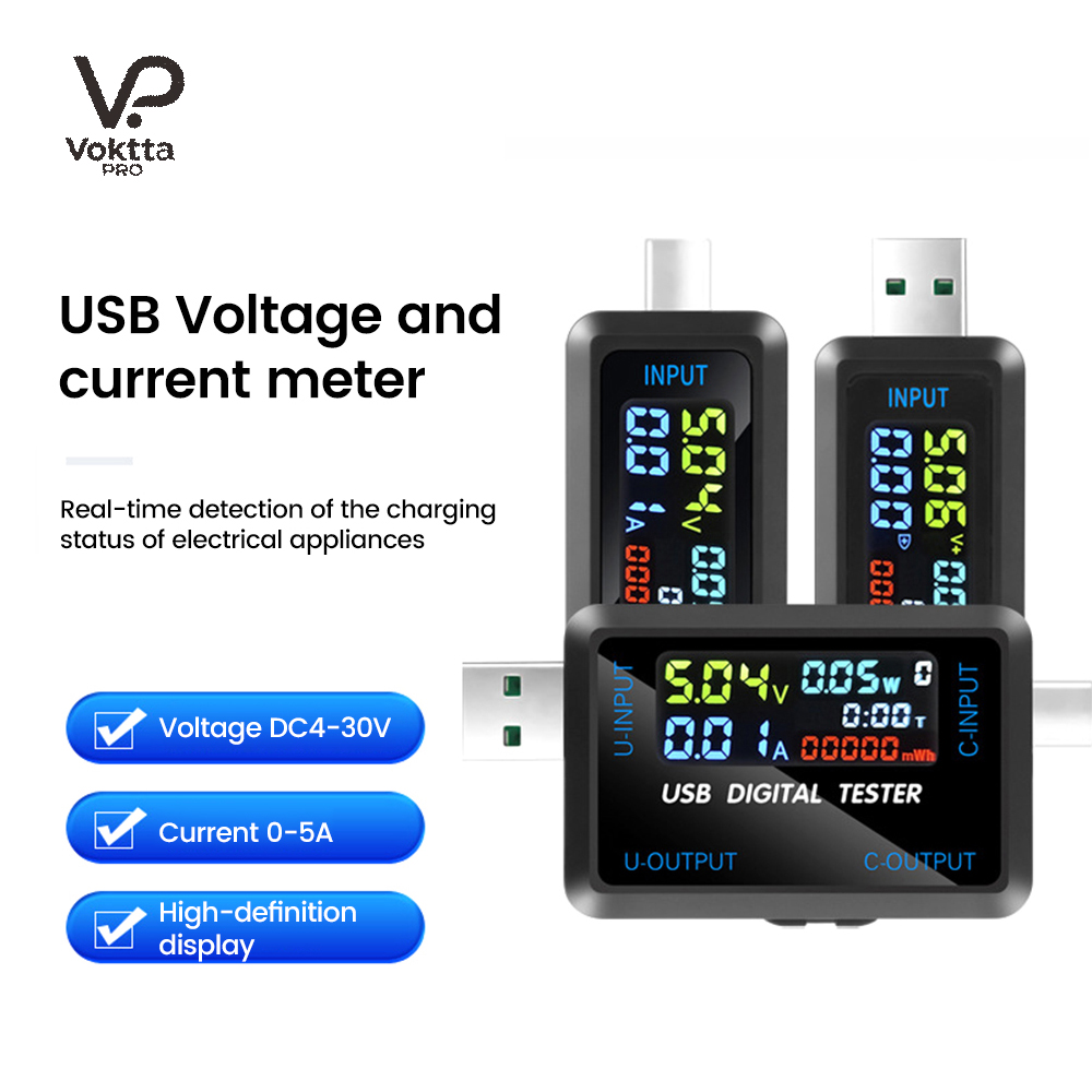 Usb Ammeter Tester - Testeur USB 10 en 1, voltmètre