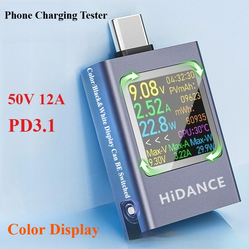 Usb Ammeter Tester - 13 en 1 DC 4.5-50V 0-12A