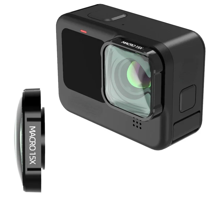 Gopro Action Camera Hero 12 Black - Filtre d'objectif Macro 15X HD pour