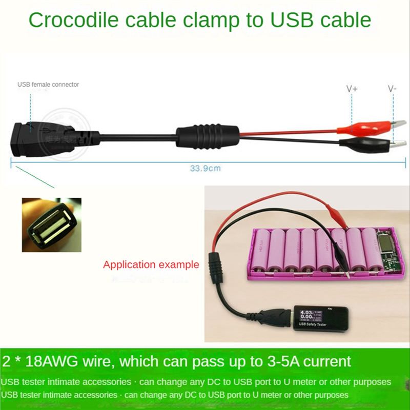 A01E-2Pcs Pinces crocodiles US - Usb Ammeter Tester avis et prix