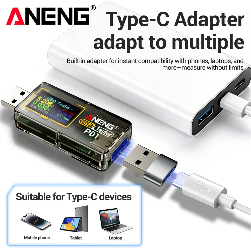 Testeur USB numérique ANENG P0 - Usb Ammeter Tester avis et prix
