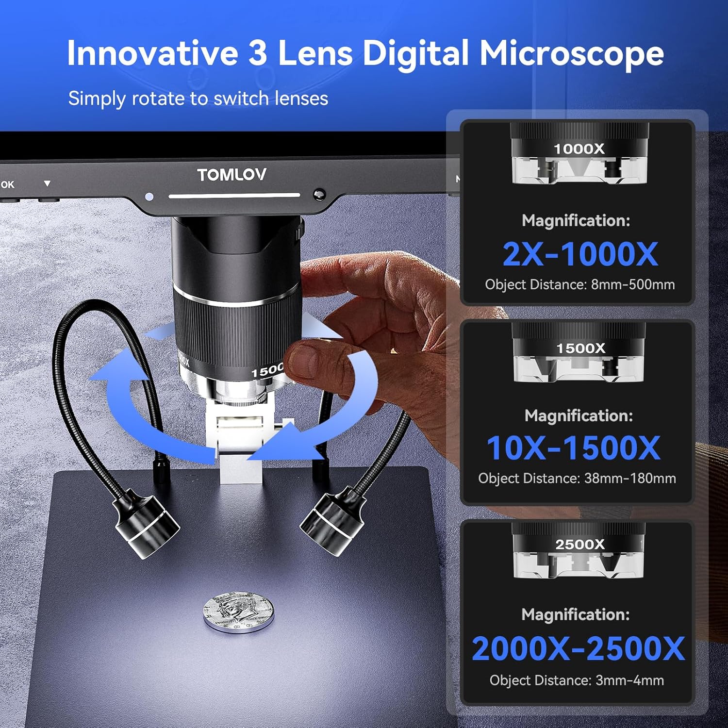 Microscope numérique à 3 lenti - Electronics Repair Videos avis et prix