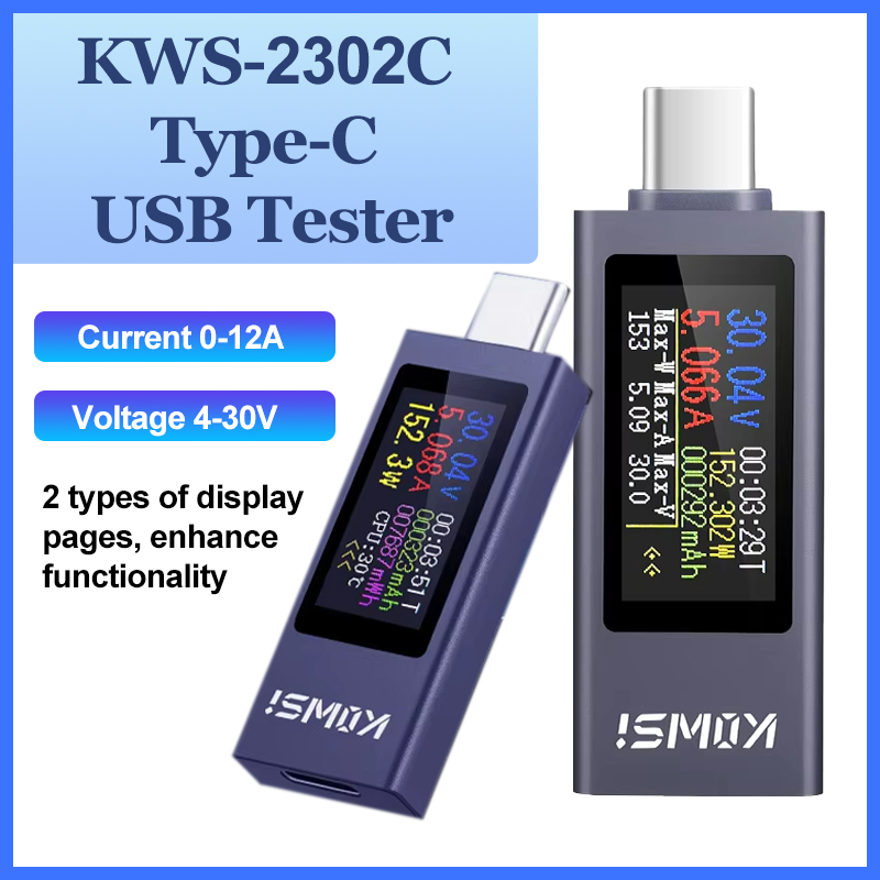 Testeur USB type-c KWS-2302C,  - Usb Ammeter Tester avis et prix
