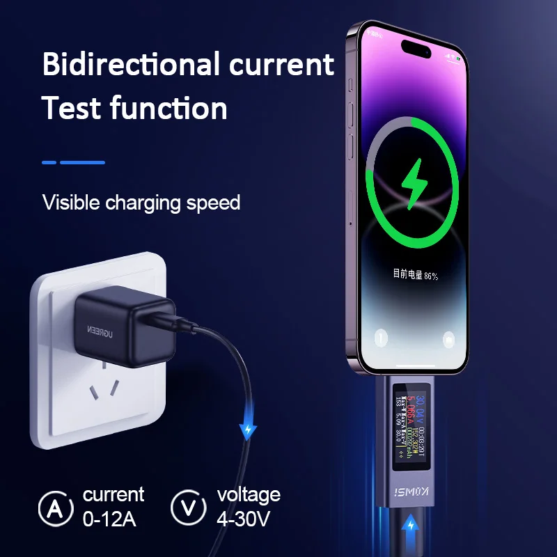 Testeur USB type-c KWS-2302C,  - Usb Ammeter Tester avis et prix