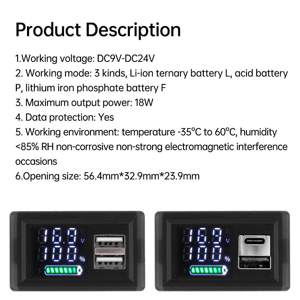 USB + type-c/double USB 9V 12V - Usb Ammeter Tester avis et prix